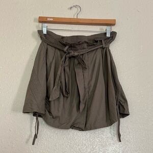 All Saints Green Scrunched Linen by Blend Tie Waist Shorts